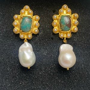 Christie Nicolaides “Amalita” turquoise earrings, Brand new, never worn!